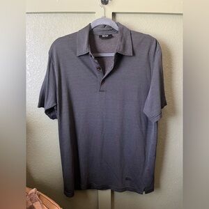 BOSS Mens Gray Striped Polo Shirt